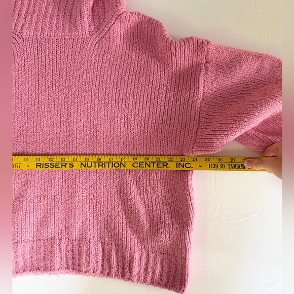 Pilcro for Anthropologie Bubble Gum Knit Cowl Neck Oversized Sweater Large - Picture 9 of 14